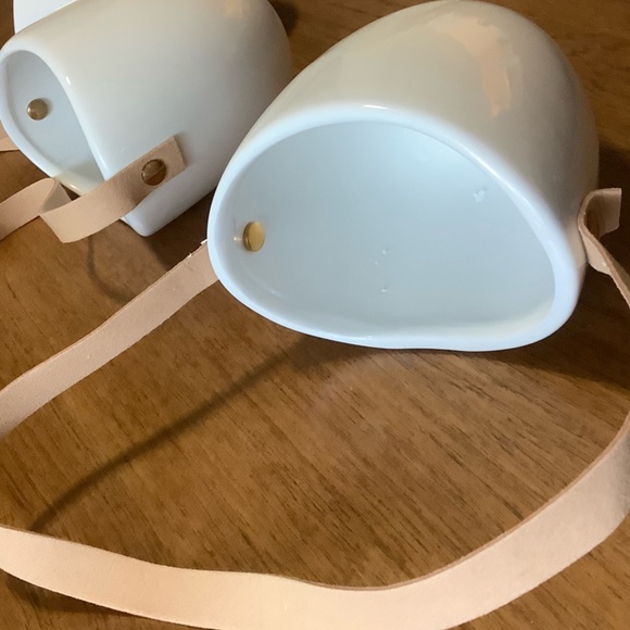 Set of 3 white ceramic hanging planter NWT - Picture 4 of 5